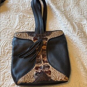 Handmade  Black and Brown Tote Bag